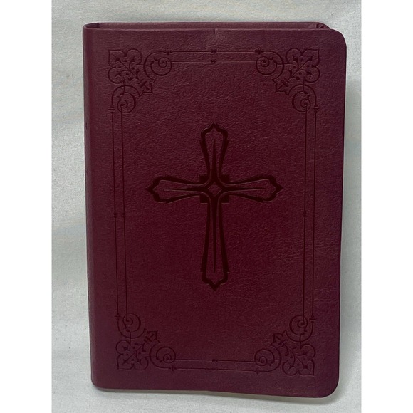 Zondervan NIV Compact Bible Italian Duo Tone‎ Faux Leather Dark Red Embossed - Picture 1 of 10